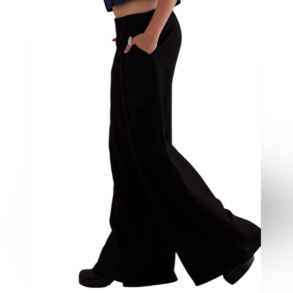 Aligne Kai Low-Rise Wide-Leg Trousers black US8 NWT - Picture 14 of 16